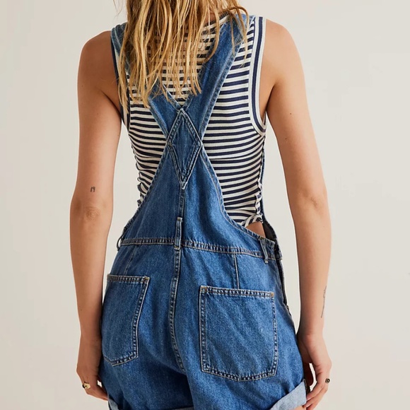 We The Free Ziggy Denim Shortalls Sapphire XS - Picture 3 of 10